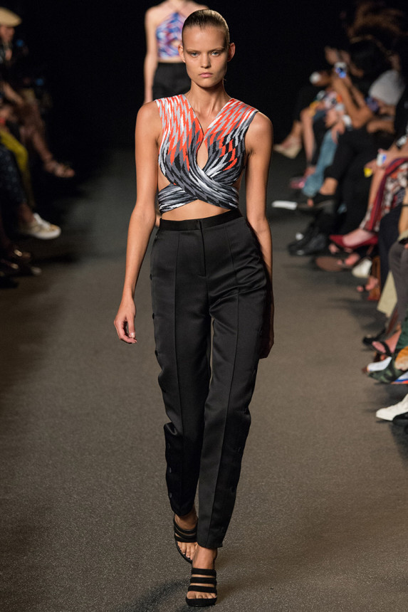 Alexander-Wang-Spring-2015-Collection-NYFW-Criss-Cross-Print-Crop-Top-OnGiselleAvenue