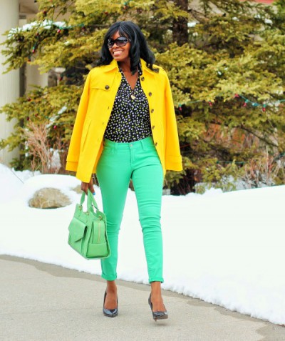 The-Fashion-Stir-Fry-Easter-Sunday-Yellow-Coat-Mint-Jeans-Polka-Dot-Top-Fashion-OnGiselleAve