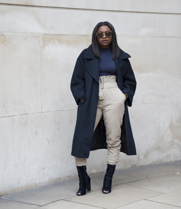 Navy-Blue-Overcoat-High-Waisted-Trousers-Lace-Up-Boots-Layers-Fashion-OnGiselleAve
