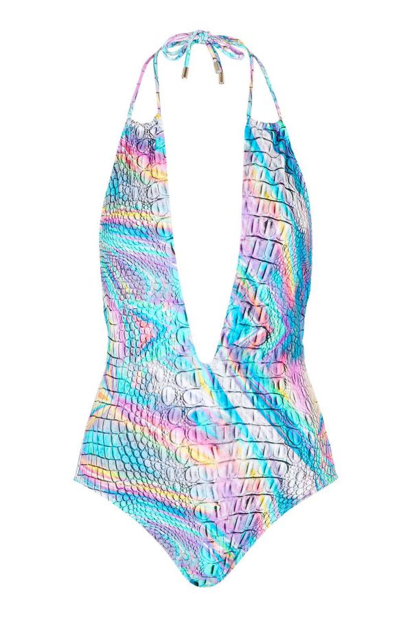 Topshop-Holographic-Croc-Plunge-Swimsuit-Fashion-OnGiselleAve