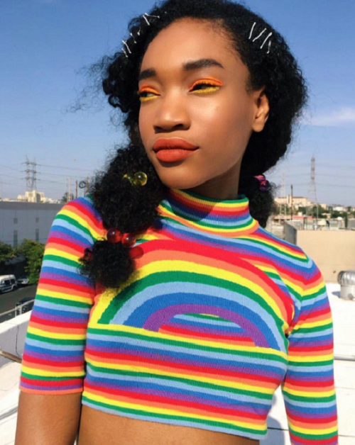 Rainbow-Eyeliner-Dewy-Skin-Black-Beauty-Looks-OnGiselleAve